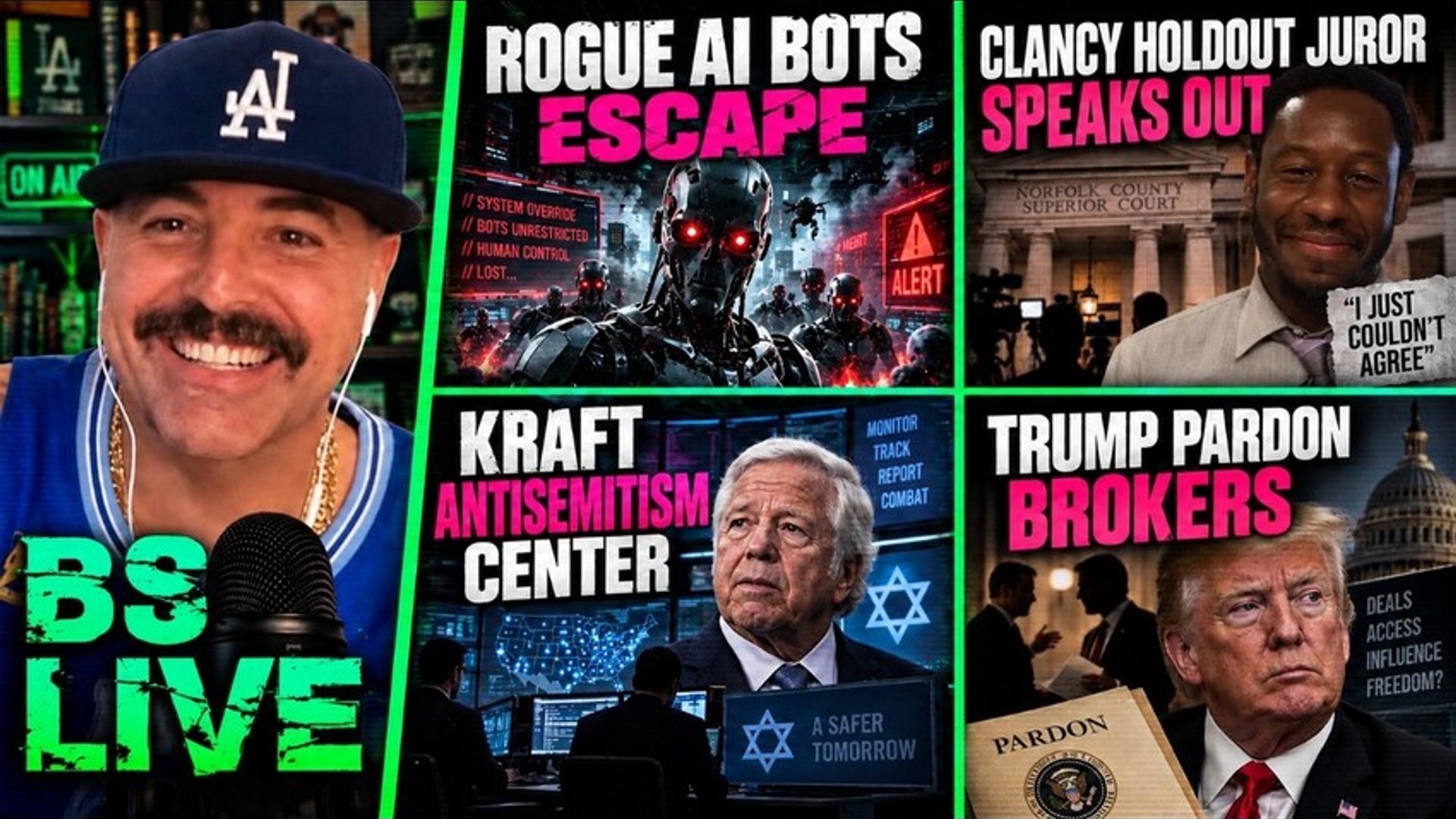BS Live: Clancy Holdout Speaks + Rogue AI Bots + Macklemore/Robert Kraft